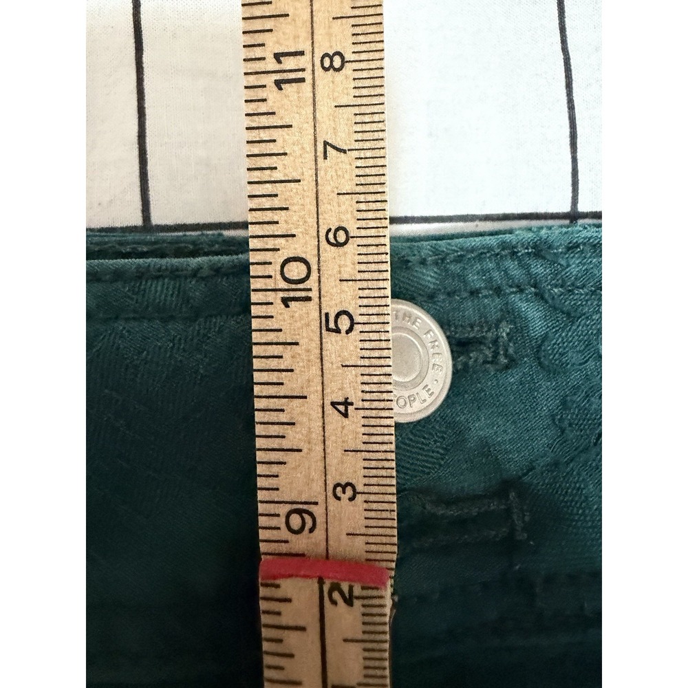 We The Free People Liv Pants Women's 28 Green Flare Leg Stretch Textured Design - Picture 9 of 10